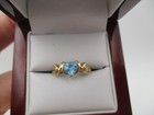 10K Yellow Gold Blue Topaz "MOM" Heart Ring Size 8.75 [R273] — photo 9