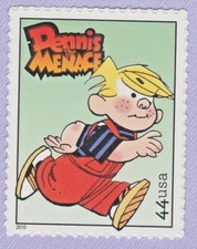 DENNIS THE MENACE STAMP SUNDAY FUNNIES 2010 UNUSED POSTAGE CARTOON FIVE ANA HALF