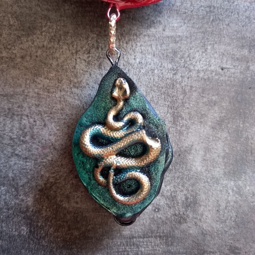 Jewelry Necklace Pendant Amulet Talisman Snow White Poison Apple Snakes Charm - Picture 3 of 24
