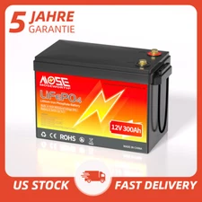 12V 300AH LiFePO4 Lithium Battery 200A BMS 15000+Cycles Marine Solar Off-grid RV