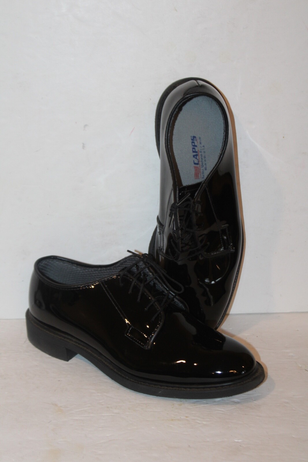 Capps US Military Black High Gloss Dress Shoes Men Sz 9 D eBay