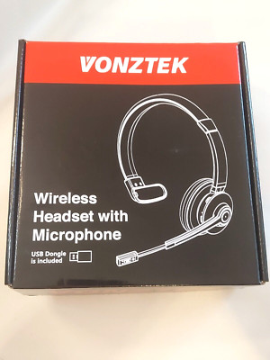 Vonztek Lightweight Wireless Headset With Noise Cancelling Microphone