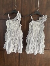 Pair of gray sequined Weissman dance costumes Child Large