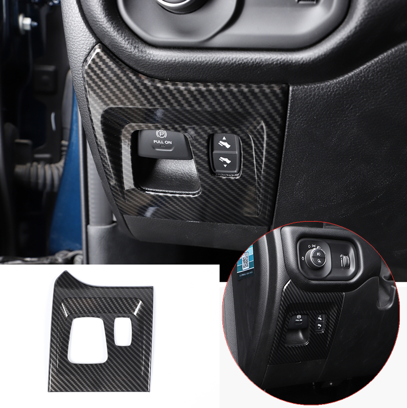 For Dodge RAM 18-2022 carbon fiber ABS interior Electronic handbrake panel cover