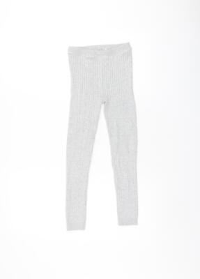 Indigo Mädchen grau Baumwollmischung Caprihose Größe 5-6 Jahre L20 in-