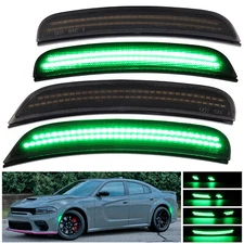 4PCS Front Rear Bumper LED Side Marker Lights Lamps For 2015-2023 Dodge Charger 