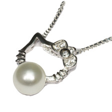Three Leaf Clover Silver And Pearl Open Teardrop Pendant And Necklace