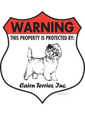 Warning Cairn Terrier Property Protected - Beware Aluminum Dog Sign - 7" x 8"