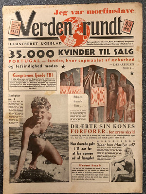 Diana Dors Karin Hornl Les Belles Bacchantes Danish Magazine 1955 ''Verden Rundt''