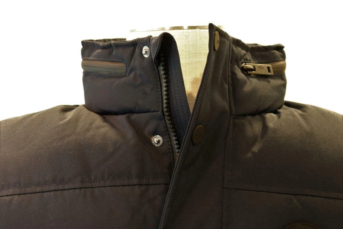 UGG MEN S NATHANIEL HOODED DOWN VEST Size LARGE in NAVY BLUE NWT