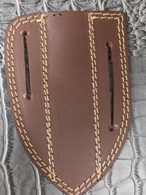 Dark Brown Open Top Up and Down Belt Loop Fix Blade Leather Sheath