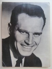 Vintage Photo - FICHA Romantica (Spain) 1950's Actor Charlton Heston 113x154