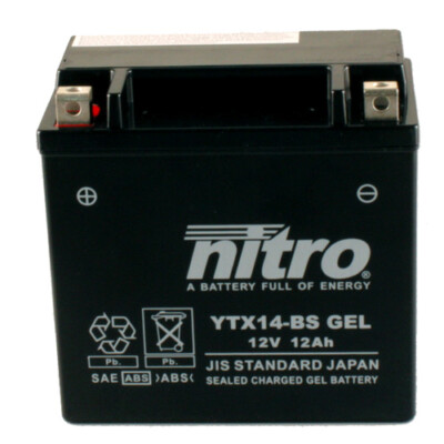 Batterie für BMW F 800 R ABS ESA 4R80/K73 2017 Nitro YTX14-BS GEL geschlossen