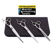 Master Grooming Tools Scissor Shear SET THINNING&2 STRAIGHT-440C STAINLESS STEEL