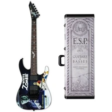 ESP LTD KH-WZ Kirk Hammett White Zombie Black Guitar + Tombstone Case B-Stock