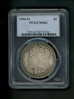 1904-O US Morgan Silver Dollar $1.00 $1 PCGS MS 63 UNC Orig Darker Bluish Toning