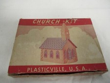 Bachmann Plasticville CC8 Church Small White-Brown Roof 1953