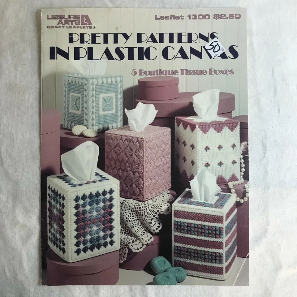 Patrones de punto de ganchillo vintage boutique cajas de pañuelos ocio artes folleto 1300 Foto 3 de 4