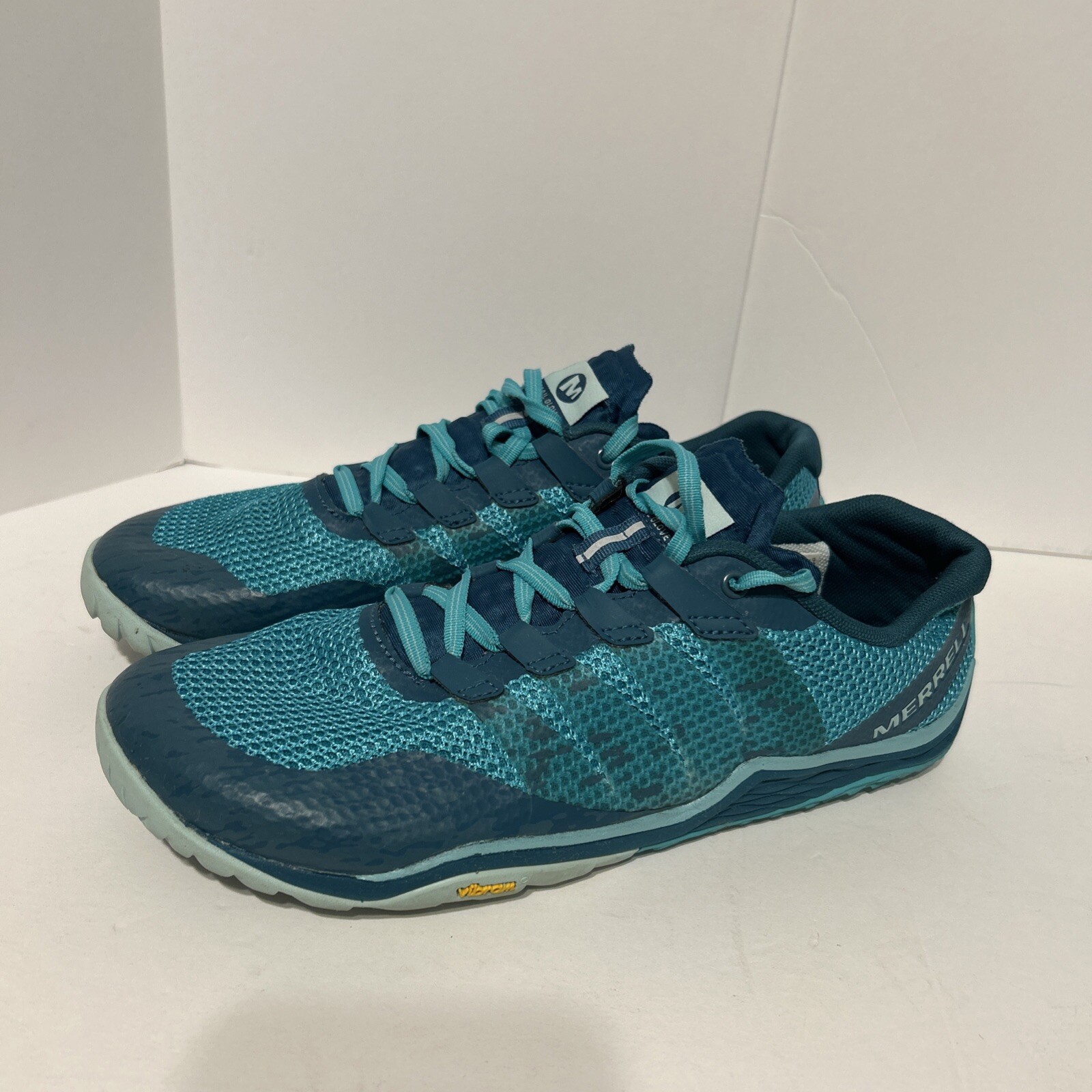 Merrell Trail Glove 5 scarpe da corsa donna taglia 10 Vibram a piedi nudi blu acqua