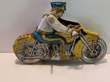 Vintage MARX Wind-up Tin Police Motorcycle