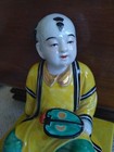 Antique/Vintage Chinese Biscuit Porcelain Boy with Fan — photo 2