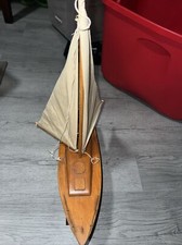 Lancha rápida estilo artesanal vintage modelo madera años 40 50 gran decoración