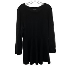 Lane Bryant A-Line Mini Sweater Dress Long Sleeve Black Size 14/16 New