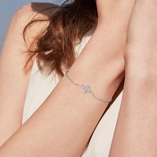 1ct Bracelet 18K White Gold Diamond Test Pass Lab-Created VVS1/D/Excellent - Picture 3 of 6