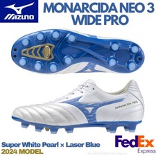 MIZUNO Soccer Cleats MONARCIDA NEO 3 WIDE PRO P1GA242325 S. White Pearl/Blue NEW