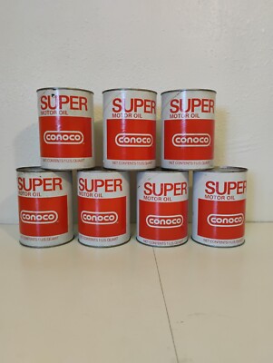 7 Conoco Oil Cans, Vintage