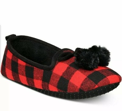 red buffalo plaid slippers