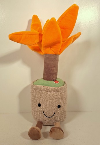 Maceta de felpa naranja árbol suculento planta feliz muñeca escritorio de relleno ventana decoración - Imagen 3 de 4