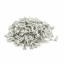 200 Pcs Speaker 4.8mm Female Spade Terminal Wire Connector Silver Tone