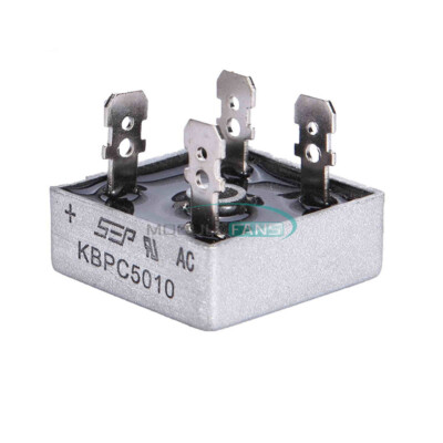 100PCS 50A 1000V Metal Case Single Phases Diode Bridge Rectifier KBPC5010