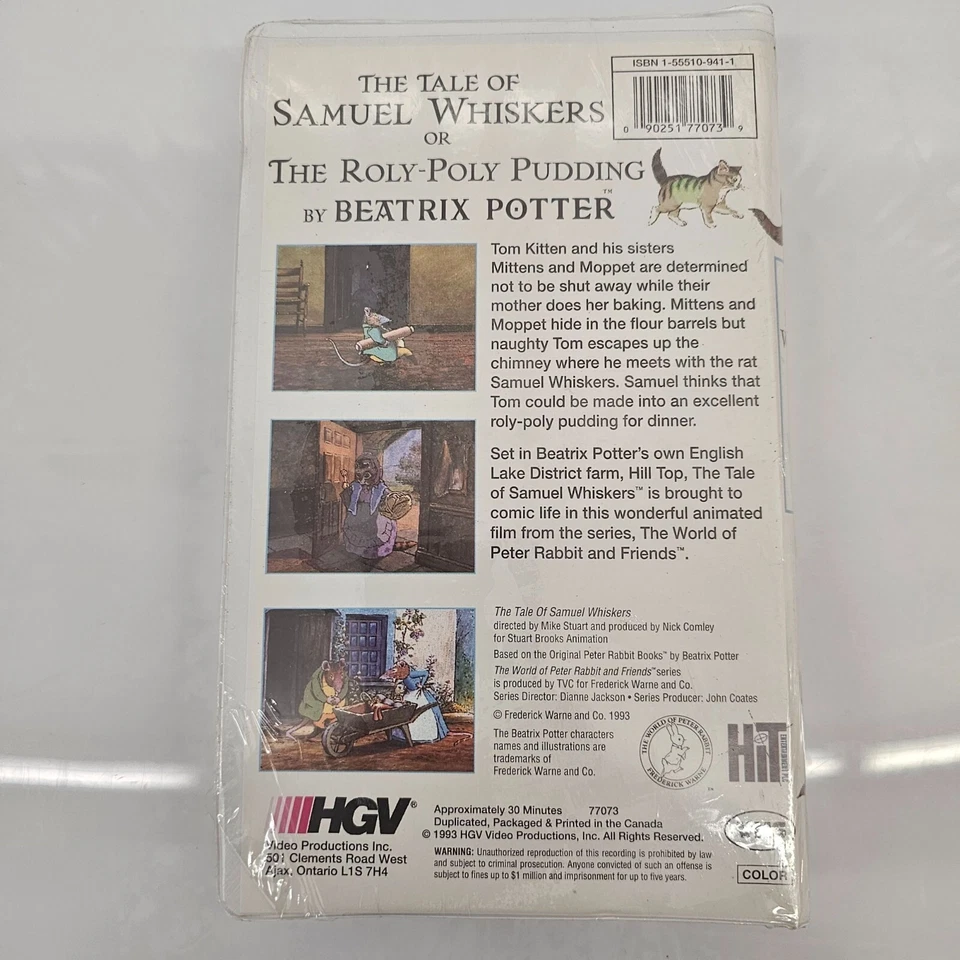 The Tale Of Samuel Whiskers Or The Roly-Poly Pudding VHS By Beatrix Potter 100th Foto 2 de 4