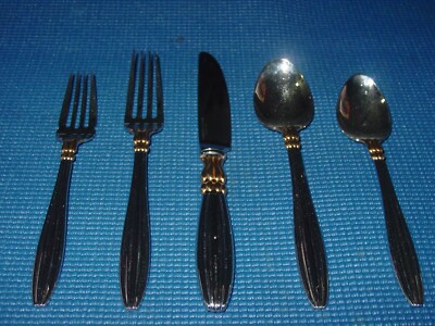 YAMAZAKI ETERNITY GOLD STAINLESS STEEL 1 PLACE SETTING FLATWARE UP TO 9 SERVICE