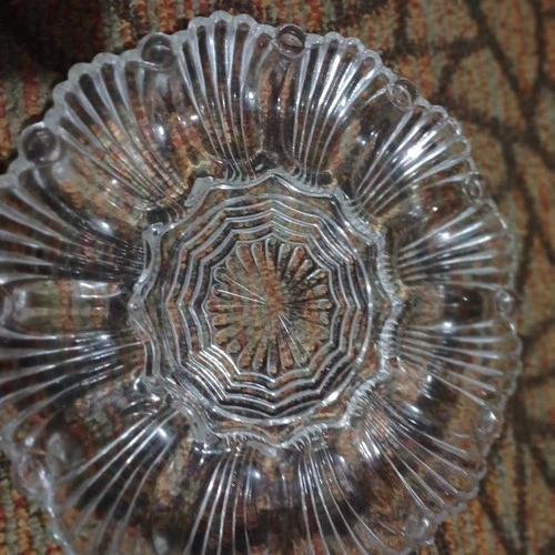Vintage Anchor Hocking Clear Glass Deviled Egg Plate/Relish