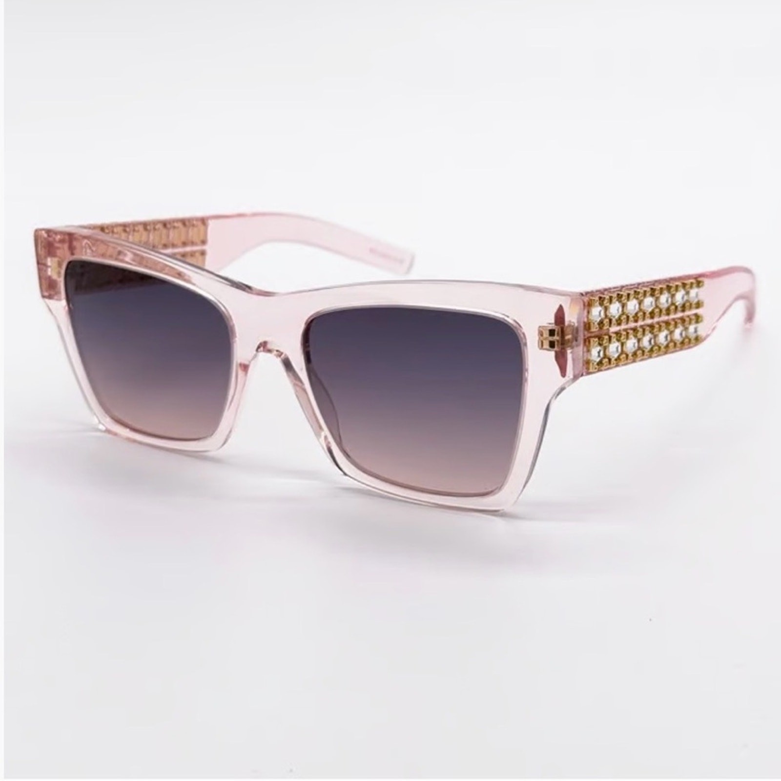 New! Givenchy Transparent Pink Sunglasses with Crystals, GV40076I 72B, Authentic