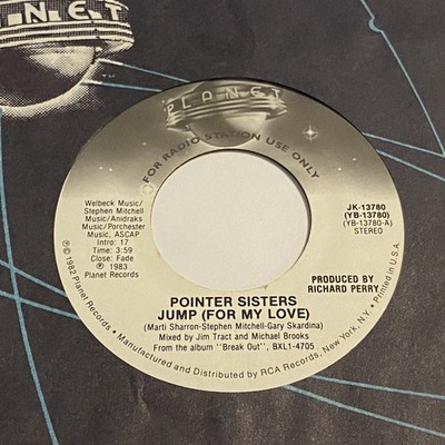 Pointer Sisters: Jump (For My Love) (Stereo) / (Stereo) 45 - Planet - Soul Funk