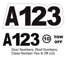 NASA Autograss Numbers and Class vinyl sticker set - Fully Compliant 