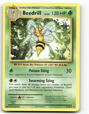 BEEDRILL 7/108 RARE EVOLUTIONS POKEMON LIGHTLY PLAYED