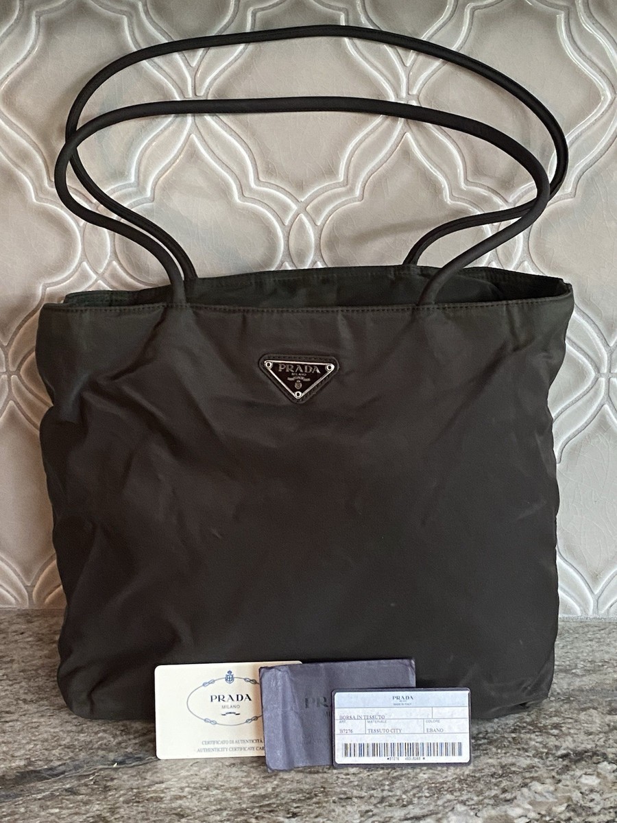 ★PRADA★ 23FW Women's Nylon Triangle Logo Shoulder Tote Bag PRADA Nylon TESSUTO CITY Shoulder Bag-Med Tote Triangle Logo