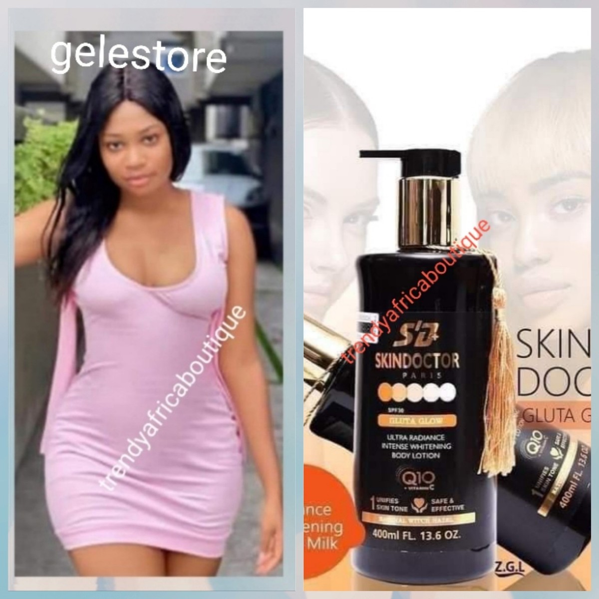 Lait Corporel SkinDoctor Paris – Éclaircissant, SPF 30, Avec Q10 Et Glutathione – Neuf