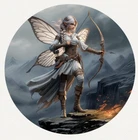 Hayleybug 1 oz Wings of War Archer Fairy silver Round w/ COA mintage 15