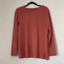 J Jill Luxe Supima Forward-Seam Tunic Top Women S Petite Long Sleeve Stretch