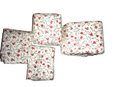THRESHOLD Ultra soft FLANNEL ROSE PINK GREEN FLORAL 4p KING SHEET set