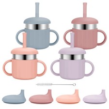 EsOfficce Baby Sippy Cups, 7.4 Oz 3 Stages Baby Training Cups, Straw Cup for Inf