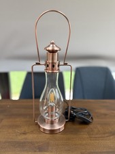 Copper Industrial Style Table Lamp – Lantern Design – 40W – Bulb Included