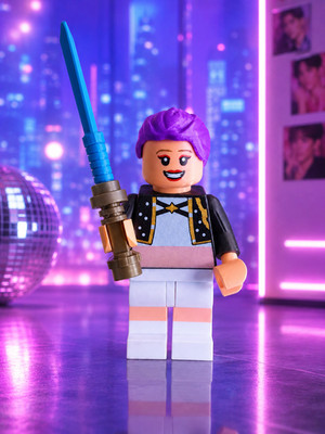 Rumi Figur K-Pop Ziegelstil Bau Lichtschwert Deko Geek Impressio