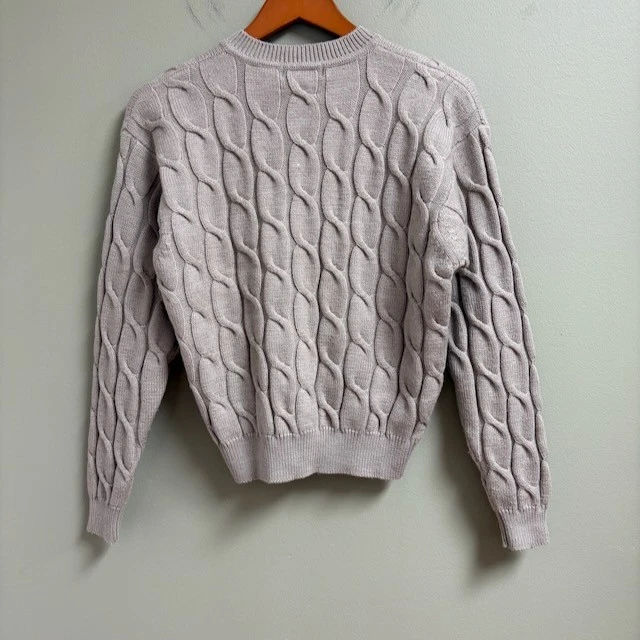 Cárdigan tejido con cable Liz Claiborne Preppy Academia talla M mezcla de lana y cachemir Foto 3 de 4